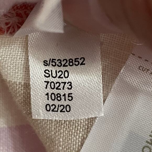 Lou & Grey for Loft Dress Women Size XS Linen Multicolor Striped Pockets Peasant - Picture 8 of 8